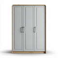 Three-door storage cabinet with gray finish and wooden frame dimensions 180 x 120 x 50cm