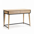 Metal frame desk with two drawers and wood finish 120 x 60 x 75cm