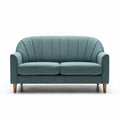 Lounge sofa with fabric upholstery in teal color and wooden legs 180 x 80 x 75cm