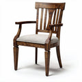 Wooden armchair with upholstered seat in natural finish 60 x 50 x 90cm