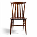 Wooden dining chair with slatted back and tapered legs brown finish 45 x 45 x 90cm